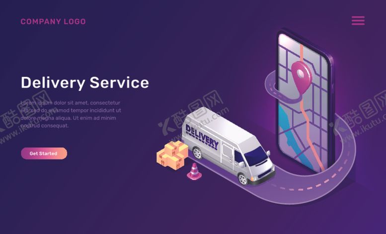 编号：93601109150304517201【酷图网】源文件下载-创意快递物流追踪概念插画