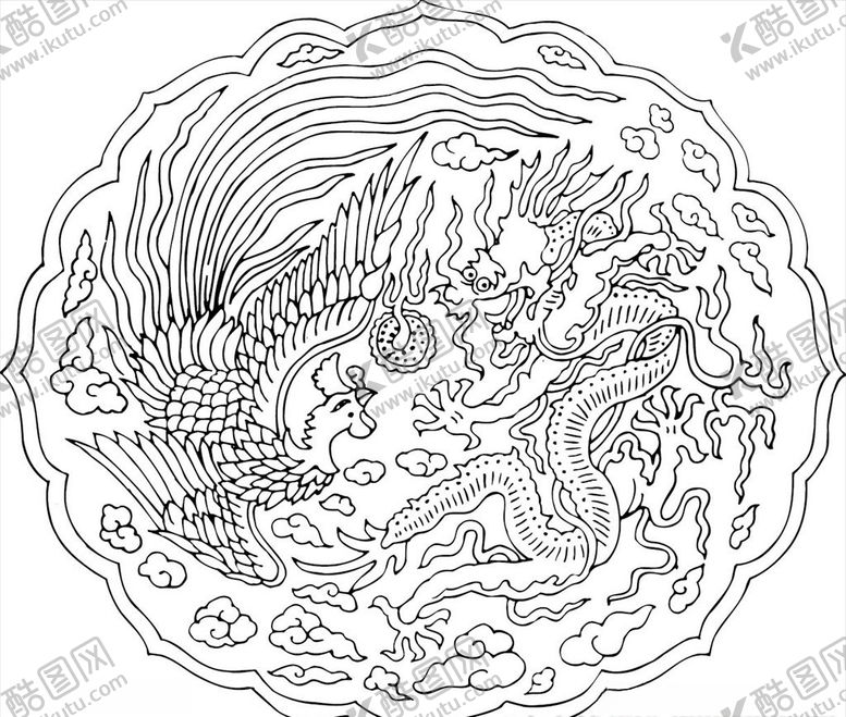 编号：10508309180028143969【酷图网】源文件下载-龙凤呈祥