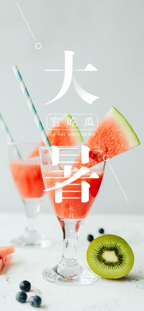 编号：15947609251009123097【酷图网】源文件下载-24节气之大暑海报设计图片