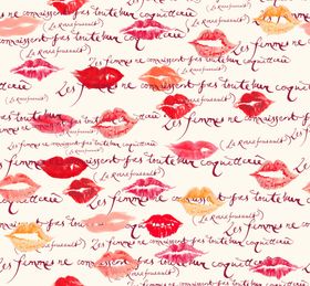 大牌浪漫红唇手写文字