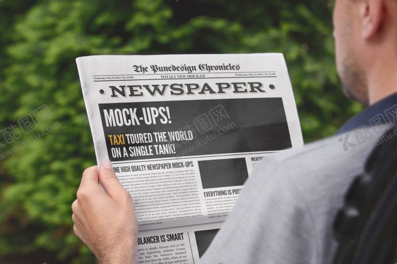 编号：87367909180801158584【酷图网】源文件下载-看报纸中