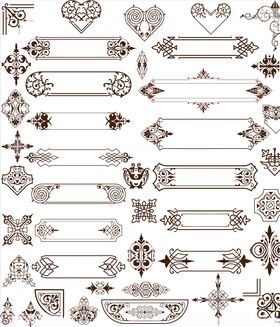 欧式矢量花边花纹