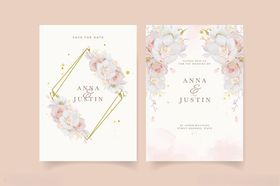 花卉婚礼请柬设计模板