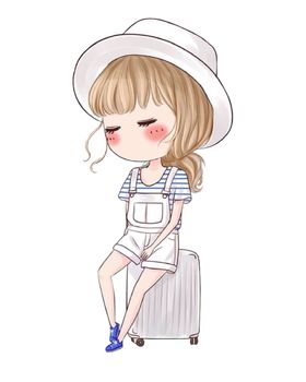 人物卡通女性装饰海报素材