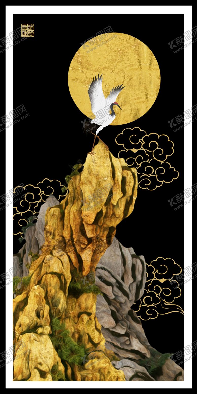 编号：72171610030441028988【酷图网】源文件下载-山川仙鹤风景