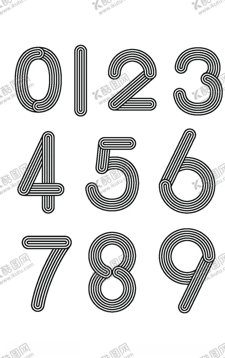 编号：50880106271457146398【酷图网】源文件下载-艺术线条数字