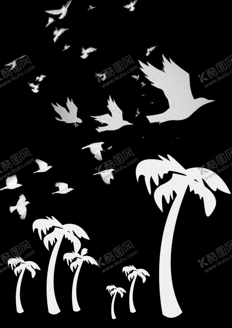 编号：74974909210741414073【酷图网】源文件下载-椰子树海鸟素材