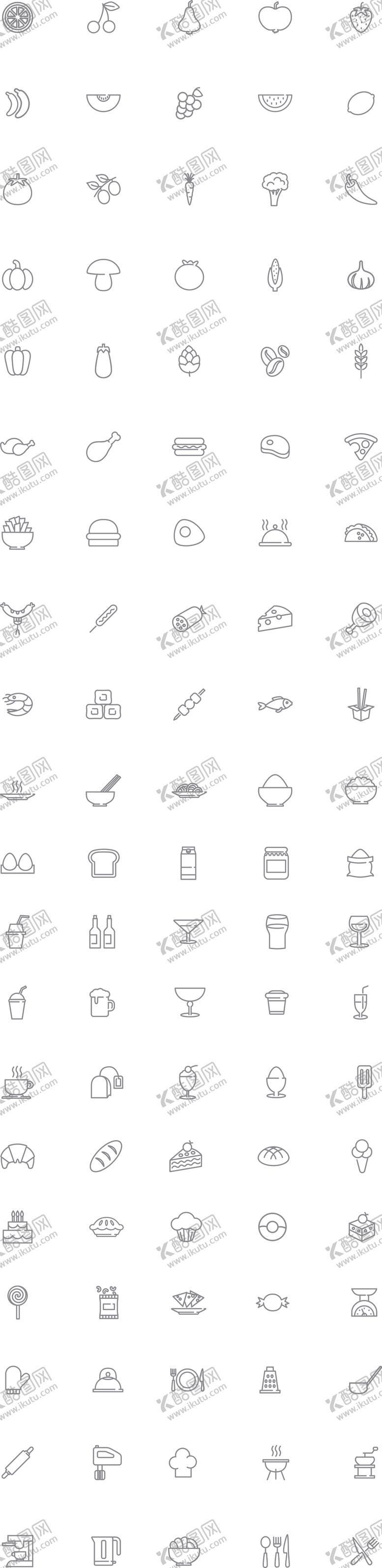 编号：33233110070520291947【酷图网】源文件下载-食物矢量图标