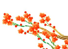 梅花插画海报图片池复古观赏节