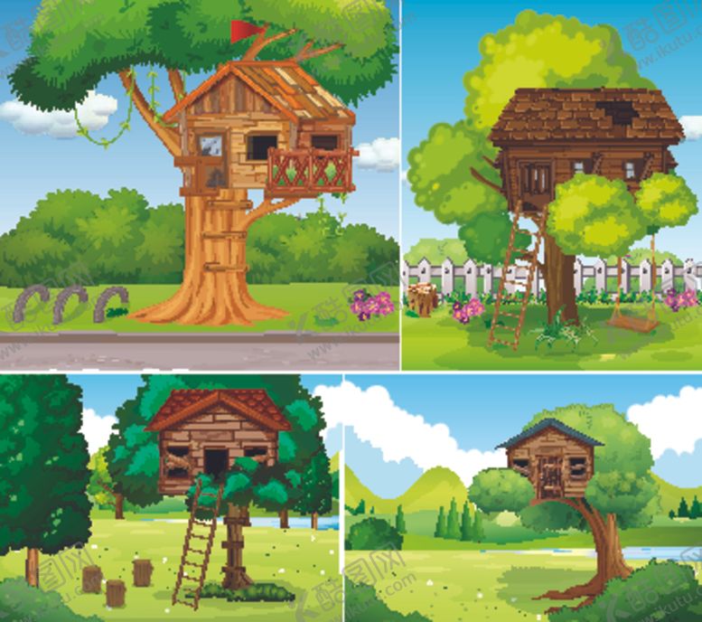 编号：68956109150733017124【酷图网】源文件下载-卡通树屋
