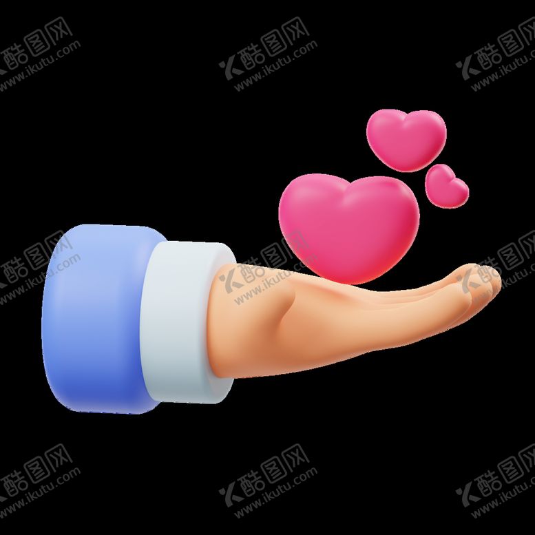 编号：95147309162100257204【酷图网】源文件下载-3D卡通爱心