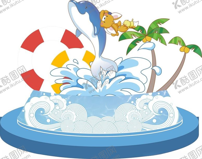 编号：60728004050512045711【酷图网】源文件下载-夏季海豚表演场景