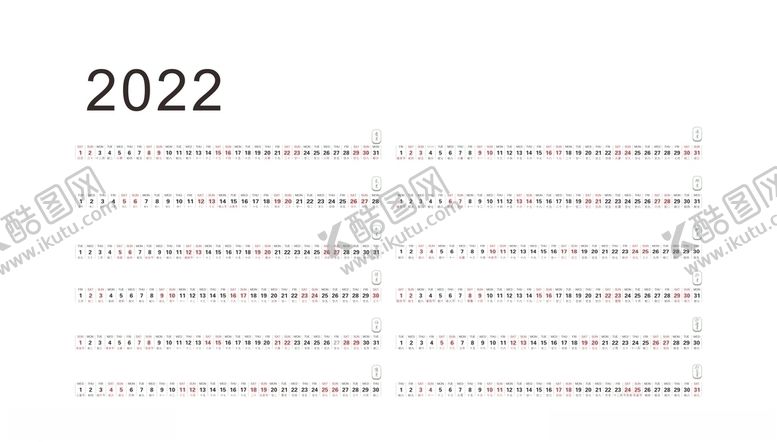 编号：52902104300226182992【酷图网】源文件下载-2022年日历