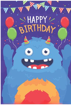 卡通邀请函可爱儿童生日片生日柬