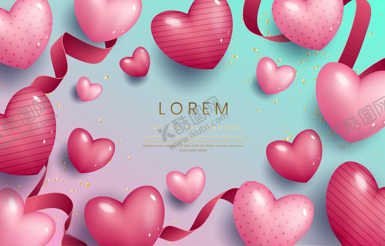 编号：68229704050102426226【酷图网】源文件下载-浪漫心形背景