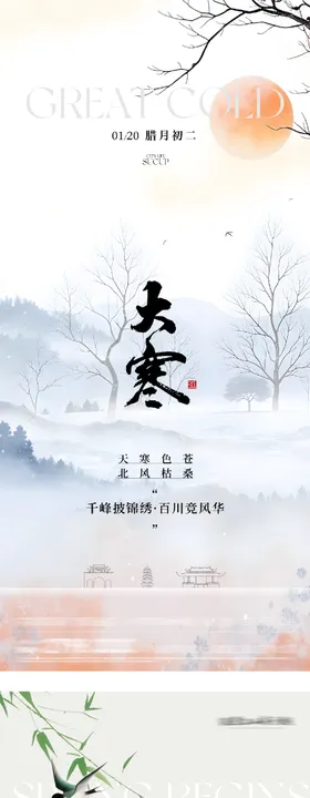 地产小寒大寒高奢系海报