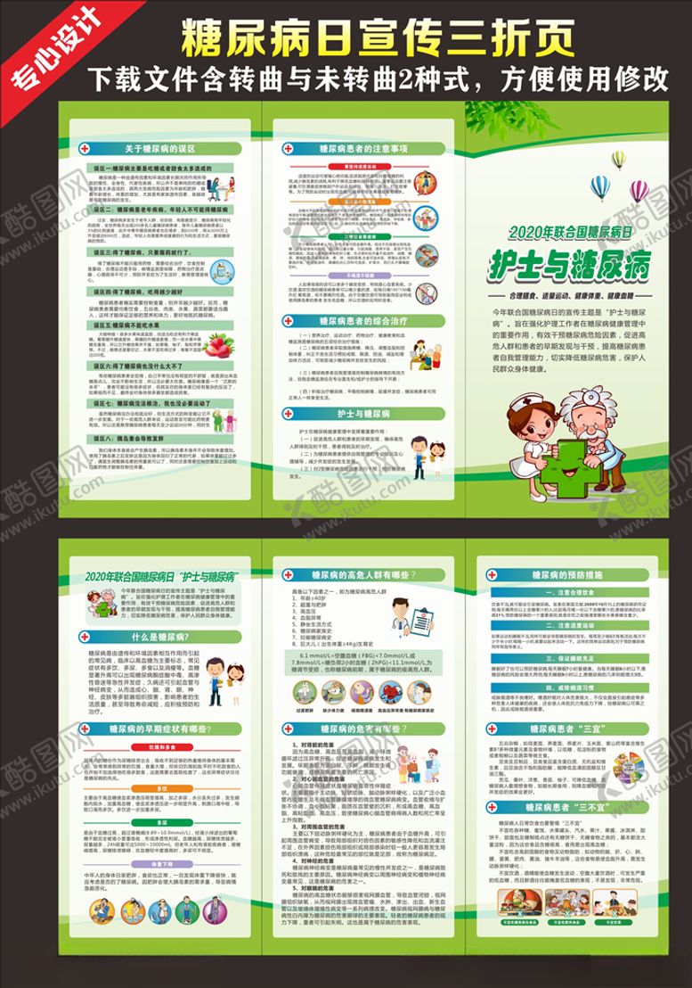 编号：67171404191746295066【酷图网】源文件下载-糖尿病日三折页