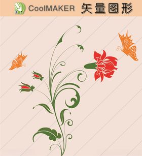 花草剪纸花草壁纸简洁手绘