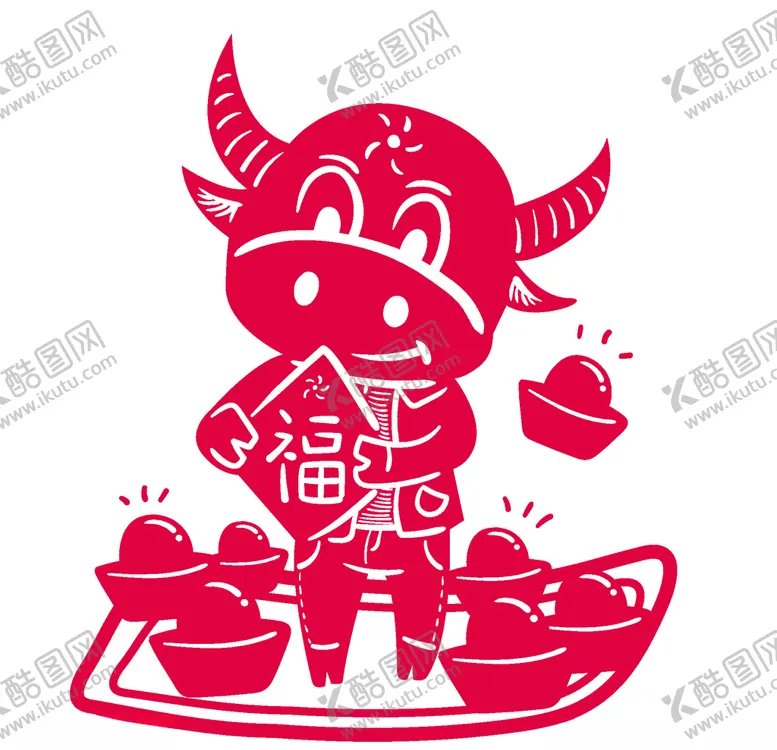 编号：51430804211727109115【酷图网】源文件下载-牛年剪纸