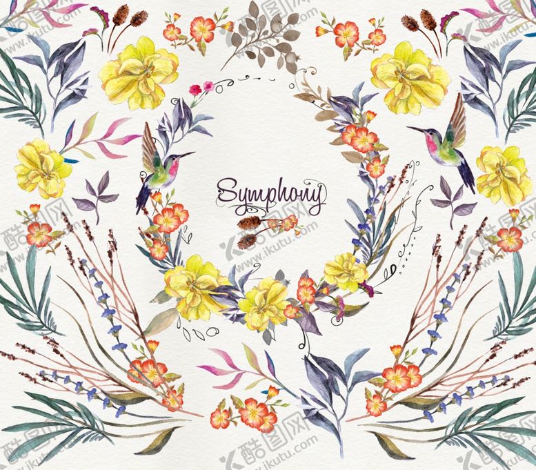 编号：86546810201557083040【酷图网】源文件下载-创意水彩鲜花背景