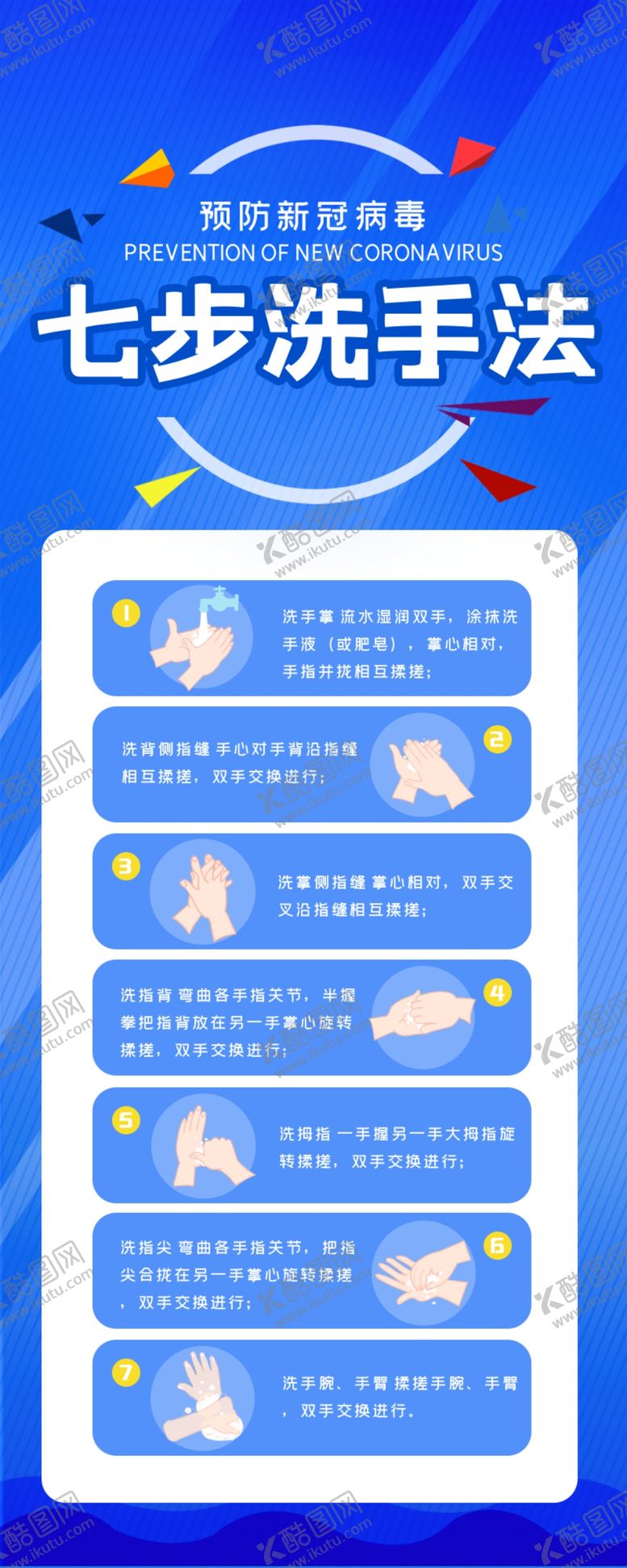 编号：61988510170032483575【酷图网】源文件下载-七步洗手法海报