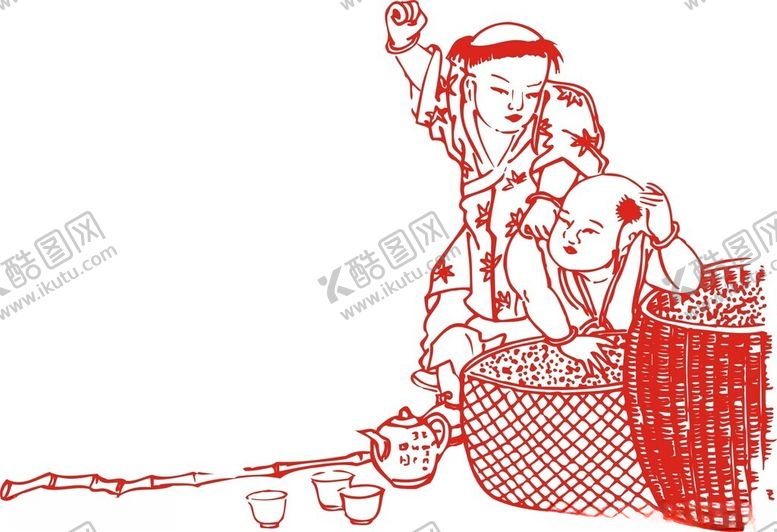 编号：17750502112120154154【酷图网】源文件下载-矢量人物剪纸