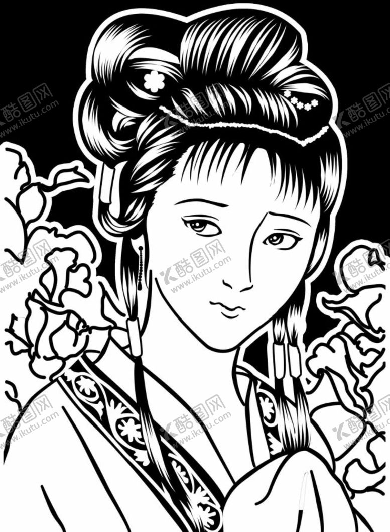 编号：39256506250614597580【酷图网】源文件下载-林黛玉黑白稿