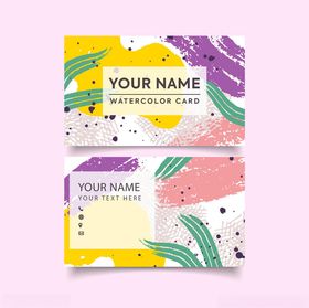 多彩几何风格创意名片设计