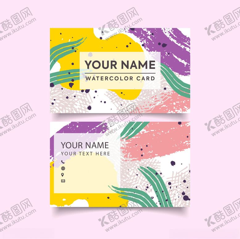 编号：11193304090130571811【酷图网】源文件下载-多彩几何风格创意名片设计