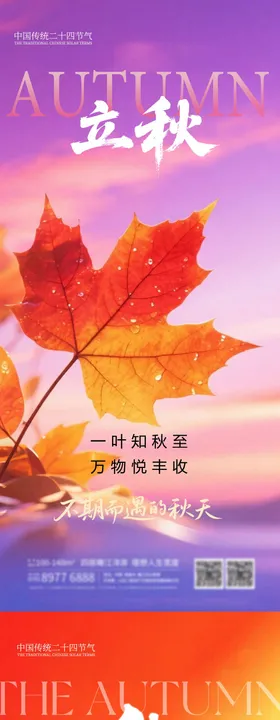秋分立秋海报二十四节气