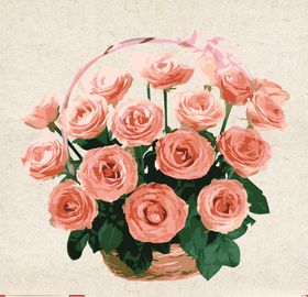 矢量动物矢量植物插画手绘