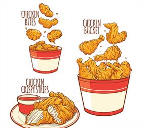 美味快餐食品设计矢量素材