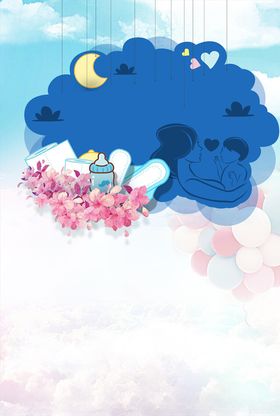 母亲节插画背景子广告