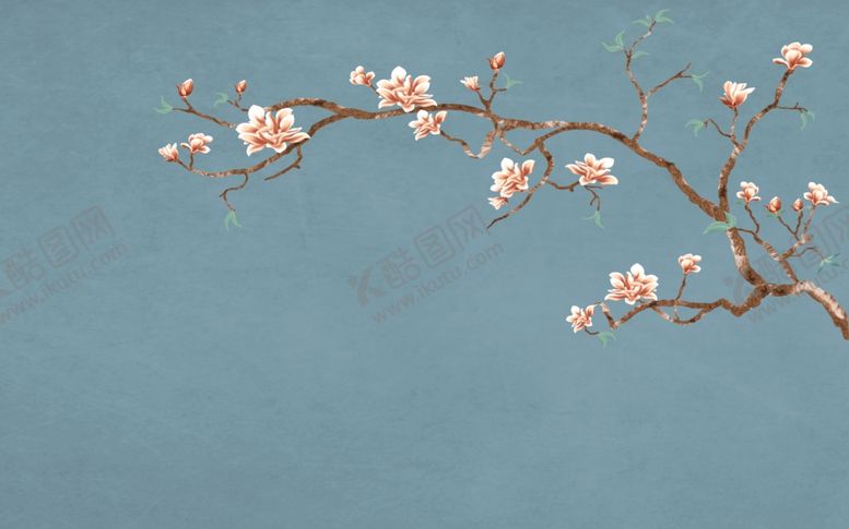 编号：75680210210950092526【酷图网】源文件下载-水墨山水简约花鸟背景客厅装饰画