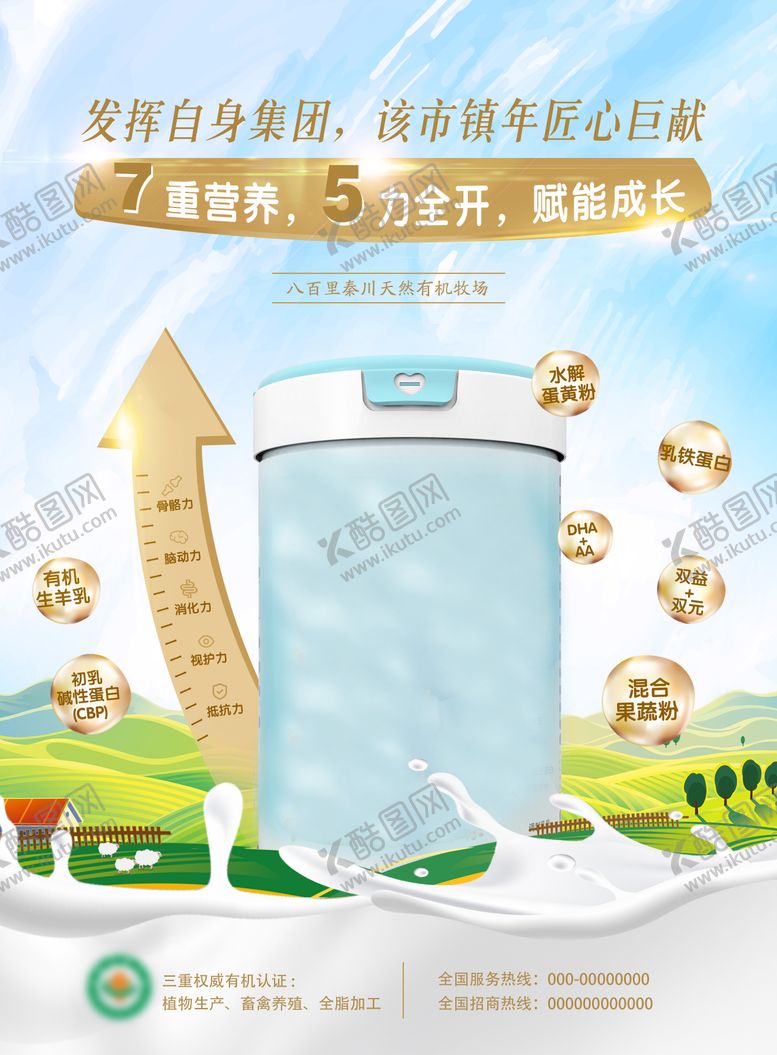 编号：88273311211034482553【酷图网】源文件下载-儿童成长奶粉蛋白粉海报