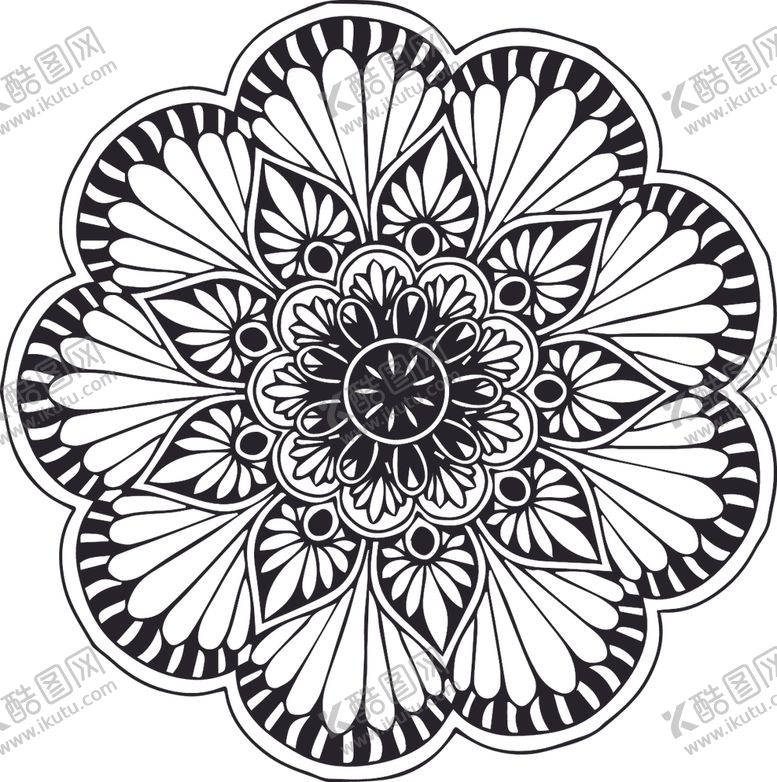 编号：99308509150144184686【酷图网】源文件下载-曼陀罗花纹