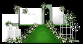 白色系清新婚礼场景布置