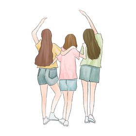 手绘女孩