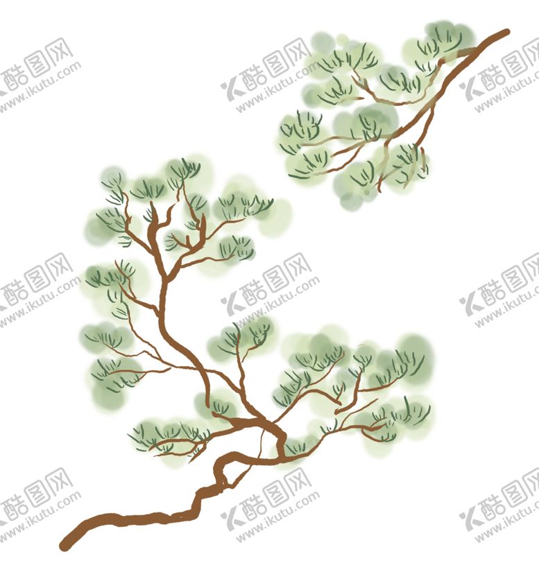 编号：19009205051438451542【酷图网】源文件下载-水墨中国风迎客松