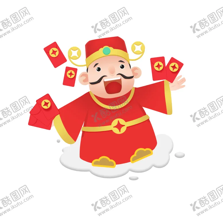 编号：19494103280335028308【酷图网】源文件下载-新年财神拜年PNG素材