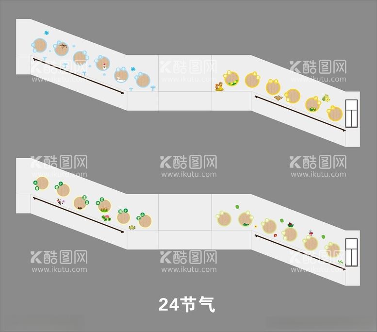 编号：19412502081712449699【酷图网】源文件下载-24节气楼梯文化墙