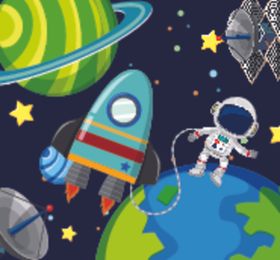 外太空宇航员主题插画