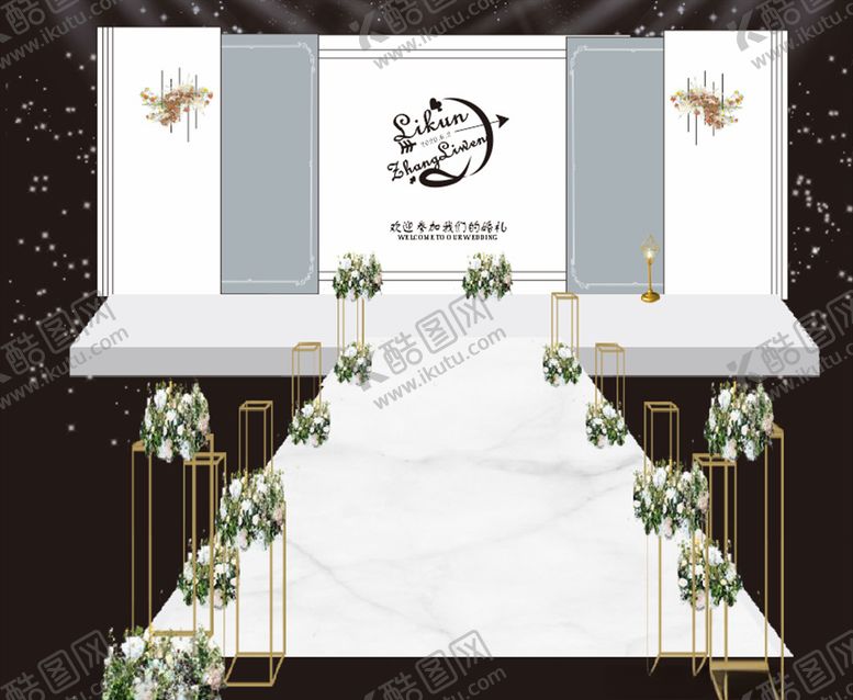 编号：55515709281427015209【酷图网】源文件下载-白色简约婚礼背景