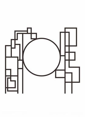 中式圆形花纹格纹隔断