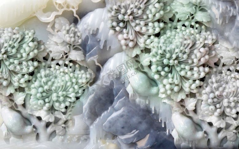 编号：22486810140008382805【酷图网】源文件下载-3D琉璃麋鹿梦幻电视背景墙