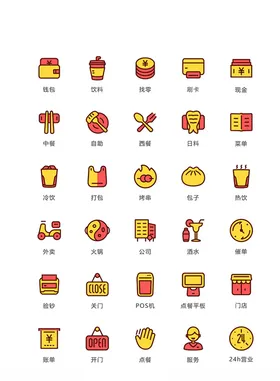 美食图标食品图标餐饮图标