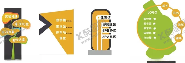 编号：84086402190327569882【酷图网】源文件下载-校园导视牌