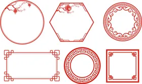 边框黑色花角矢量