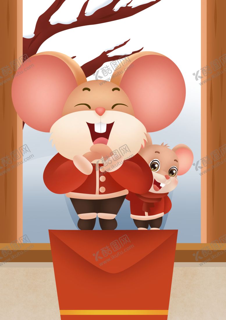 编号：35459609092056199053【酷图网】源文件下载-老鼠拜年