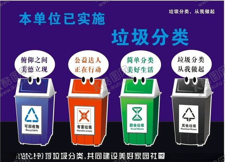 编号：17009007081305238677【酷图网】源文件下载-垃圾分类展板标志垃圾桶图